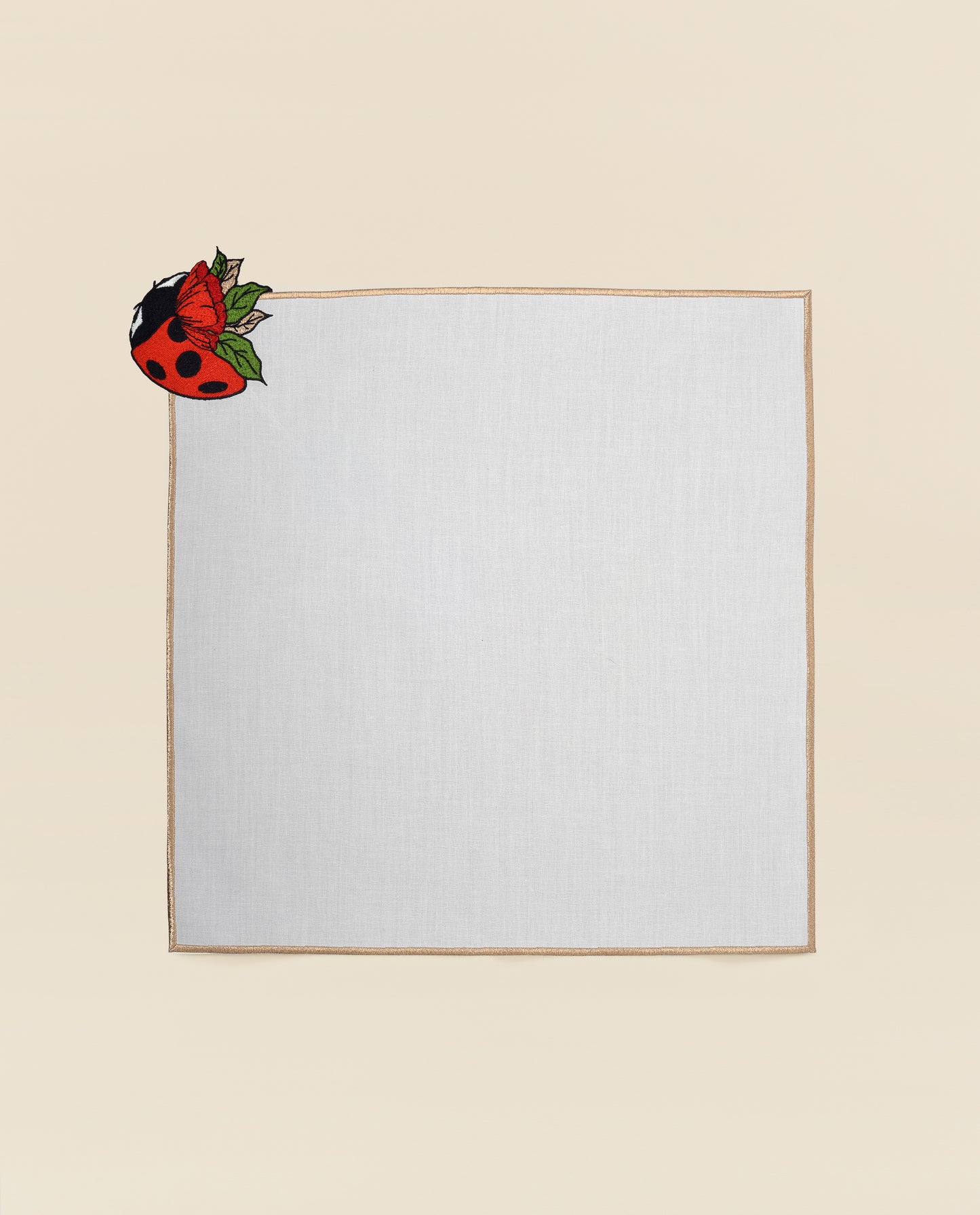 Ladybug Napkin - Gold